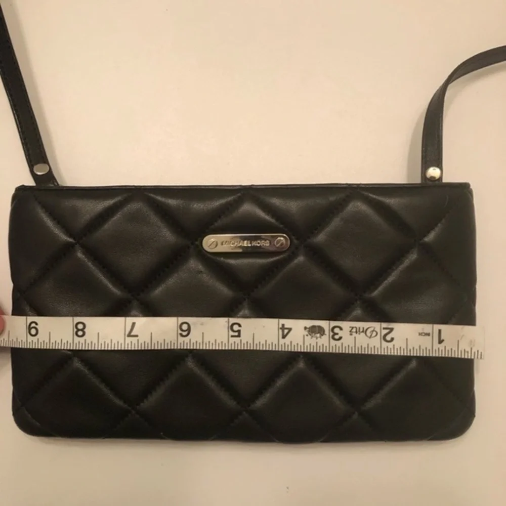 Michael kors black leather quilted mini bag
